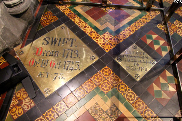 Grave of Jonathan Swift & his friend Stella at St Patrick's Cathedral. Dublin, Ireland.