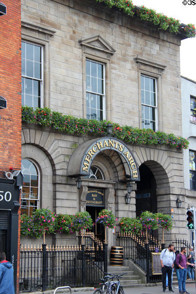 Merchants Arch building (48 Wellington Quay Temple Bar). Dublin, Ireland.
