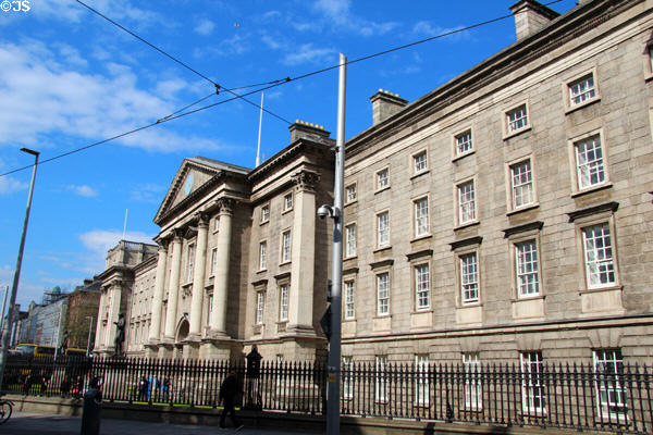 Front Gate of Trinity College on College Green. Dublin, Ireland.