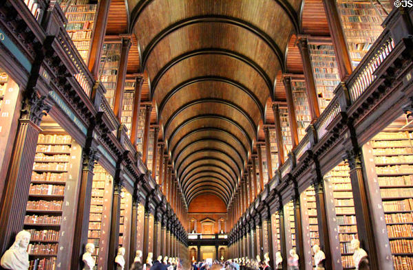 Interior of Old Trinity Library on Trinity College Campus. Dublin, Ireland.