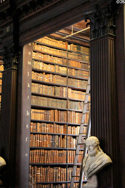 Shelves of Old Trinity Library. Dublin, Ireland.