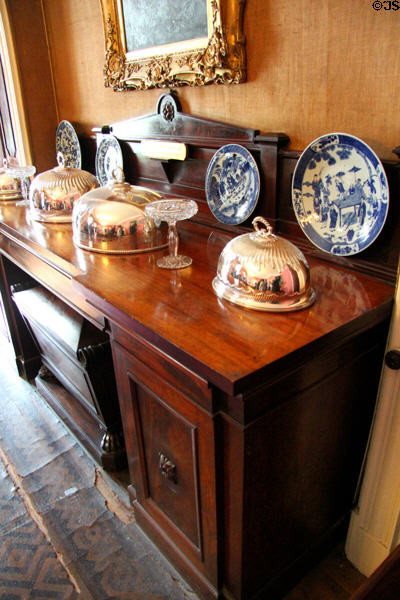 Dining room sideboard at Strokestown Park. Vesnoy, Ireland.