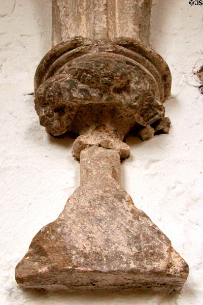 Stone triangle in Lady Chapel at Tintern Abbey. Ireland.