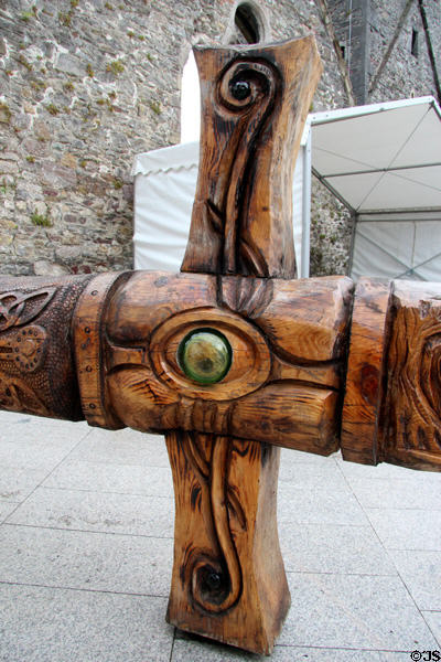 Hand guard detail of Viking sword sculpture by John Hayes near Reginald's Tower. Waterford, Ireland.