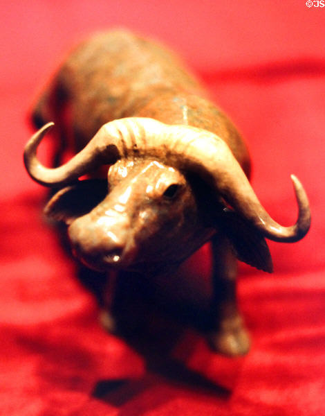 Stone carving of a buffalo in a jewelry store in Nairobi. Kenya.