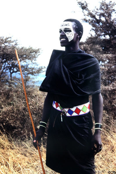 Masai youth in traditional dress. Kenya.