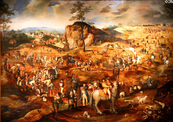 Christ Carrying the Cross painting (2nd half of 16thC) by unknown Flemish painter at National Museum of History & Art. Luxembourg, Luxembourg.