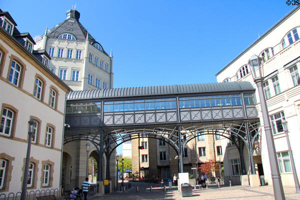 City Judiciaire area a mix of heritage & modern buildings. Luxembourg, Luxembourg.
