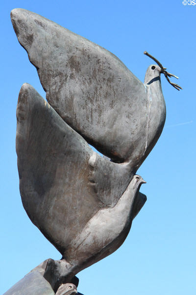 Detail of Doves of Peace sculpture. Luxembourg, Luxembourg.