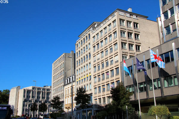 Streetscape along Boulevard Royal. Luxembourg, Luxembourg.