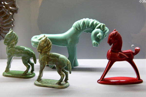 Figurines of horses (20thC) from Villeroy & Boch at Septfontaines Luxembourg at Villa Vauban Museum. Luxembourg, Luxembourg.