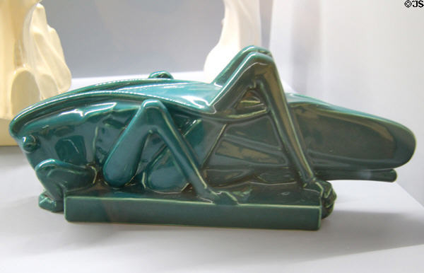 Figurine of grasshopper (20thC) from Villeroy & Boch at Septfontaines Luxembourg at Villa Vauban Museum. Luxembourg, Luxembourg.