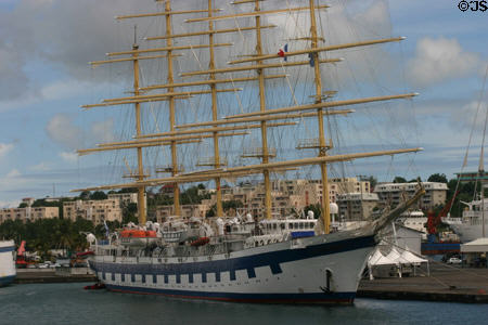5-masted sailing ship Royal Clipper in Fort de France harbor. Fort de France, Martinique.