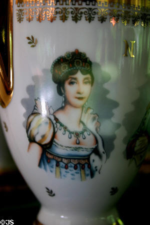 Portrait on porcelain of Empress Josephine wife of Napoleon Bonaparte at Musée de la Pagerie. Trois Islet, Martinique.
