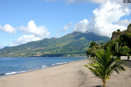 Pelée Volcano seen from Le Carbet. Carbet, Martinique.