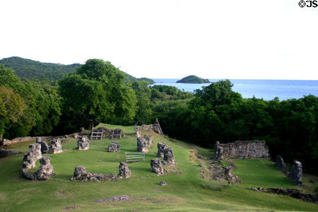 Ruins of Chateau Dubue on tip of Presqu'Ile de la Caravelle. Martinique.