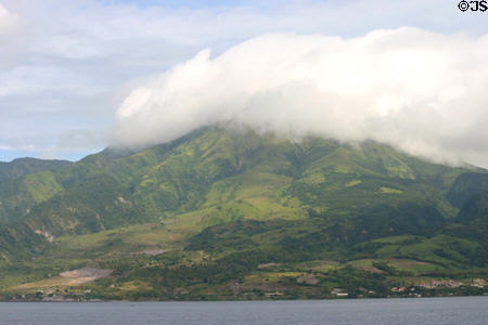 Pelée Volcano seen from sea. Martinique.