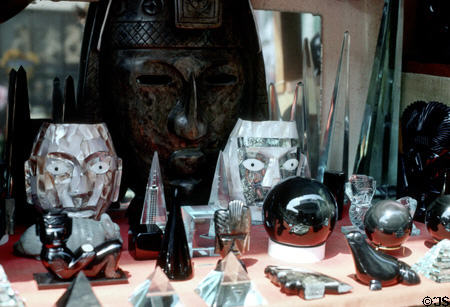 Stone crafts on display. Mexico City, Mexico.