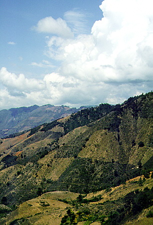 Clouds over Sierra Nevada as seen while driving along route 175. Mexico.