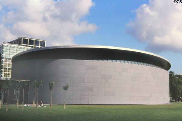 Modern semicircular wing of the Van Gogh Museum. Amsterdam, Netherlands.