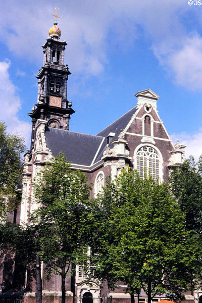 Westerkerk (1620) where body of Rembrandt is buried. Amsterdam, Netherlands. Architect: Hendrick de Keyser..