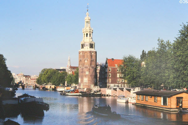 Montelbaanstoren (1512) on Oude Schans. Amsterdam, Netherlands.