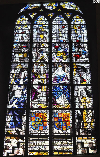 Delft Nieuwe Kerk's stained glass window. Delft, Netherlands.