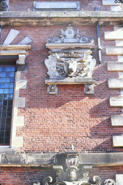 Cow sculpture on side of Old Meat Hall. Haarlem, Netherlands.