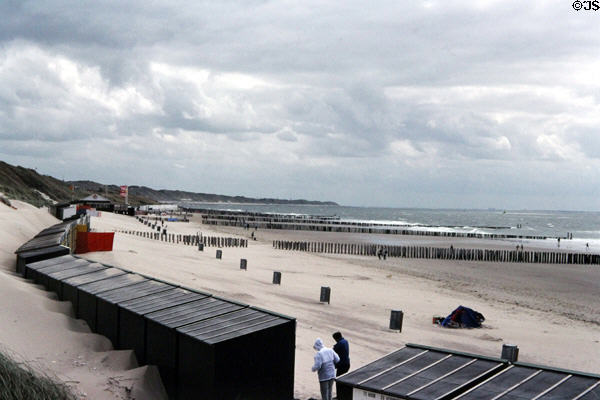 Beaches on coastline near Middleburg. Middelburg, Netherlands.