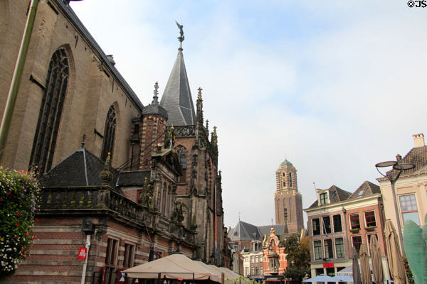 St. Michael's Church (St. Michaelkerk) (15thC Gothic) on Grote Markt (central square), today called Academie huis Grote Kirk Zwolle & serves as a museum of art & culture. Zwolle, Netherlands.