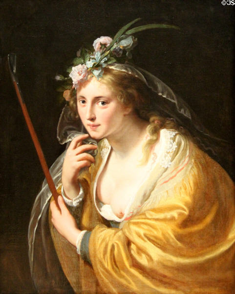 Shepherdess painting (1630) by Paulus Moreelse at Rijksmuseum. Amsterdam, NL.