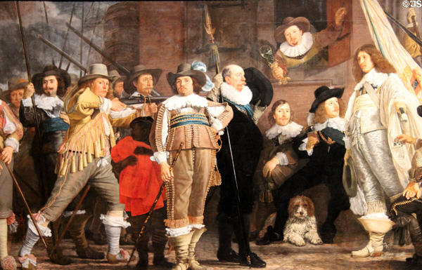 Detail of Militia Company of District VIII under Command of Captain Roelof Bicker painting (1643) by Bartholomeus van der Helst at Rijksmuseum. Amsterdam, NL.