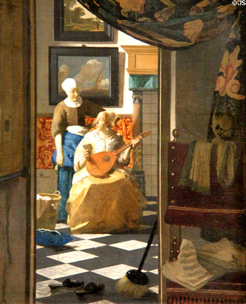 Love Letter painting (c1669-70) by Johannes Vermeer at Rijksmuseum. Amsterdam, NL.