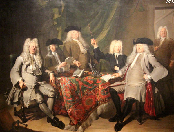 Portrait of Inspectors of Collegium Medicum painting (1724) by Cornelis Troost at Rijksmuseum. Amsterdam, NL.