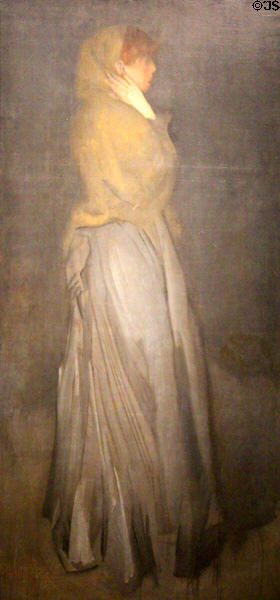 Arrangement in Yellow & Gray: Effie Dean painting (1876-8) by James Abbott McNeill Whistler at Rijksmuseum. Amsterdam, NL.