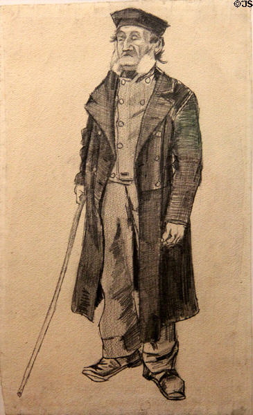 Old man with stick drawing (1882) by Vincent van Gogh at Van Gogh Museum. Amsterdam, NL.