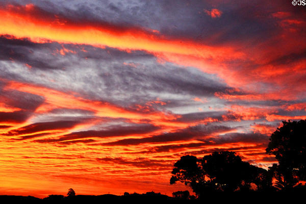 Sunset in Orewa north of Auckland. New Zealand.