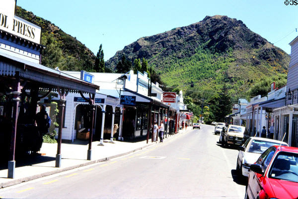 Shops on main street of Arrowtown. New Zealand.