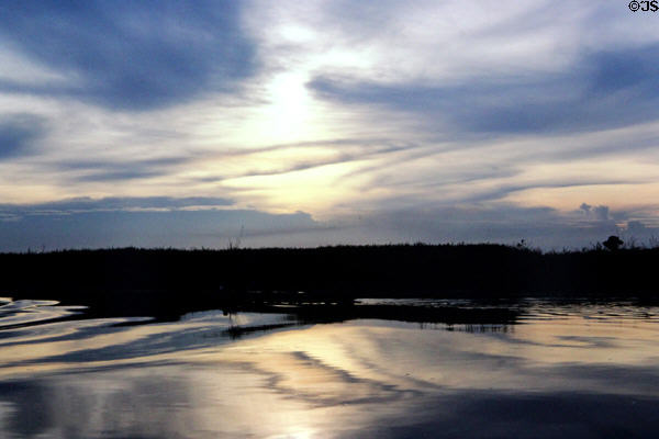 Dusk over river near Aibom. Papua New Guinea.