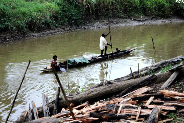 Dugout canoe at Timbunke. Papua New Guinea.