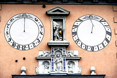St George & sundials on Jasna Gora in Czestochowa. Poland.
