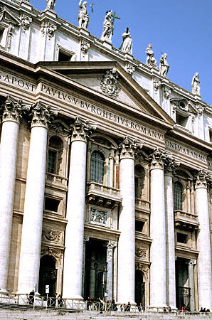 Facade of St Peter's Church in Vatican City.