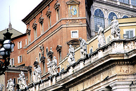 Palaces of Vatican overlooking St Peter's Square. Vatican City.