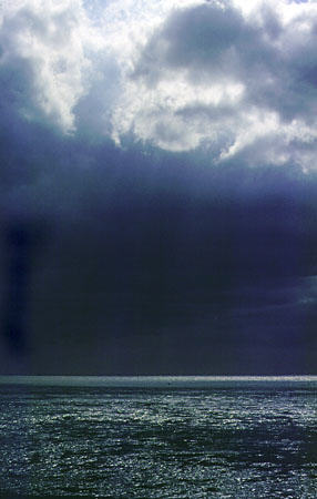 Gulf of Paria, seen from Hindu Temple in Waterloo. Trinidad and Tobago.