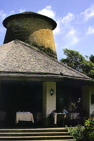 Old mill building which has been converted into a restaurant in Mt Irvine Bay. Trinidad and Tobago.