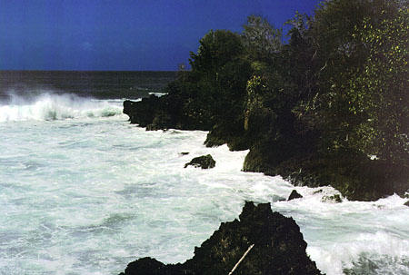 View of sea from Fort James. Trinidad and Tobago.