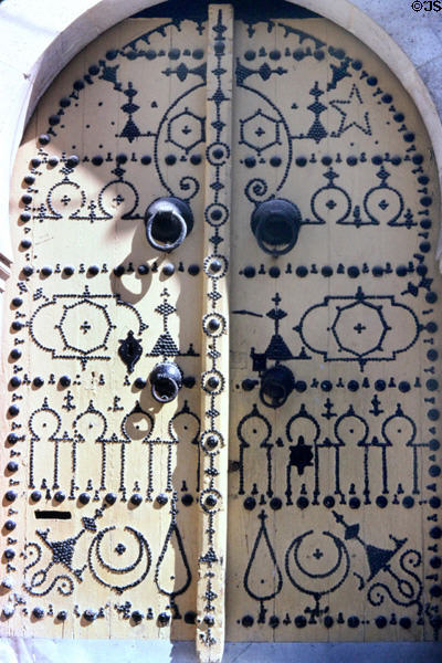 Door of Tunisian National Library in Medina. Tunis, Tunisia.
