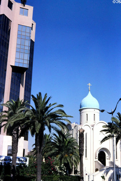 Russian Orthodox Church on Ave. Mohamed V. Tunis, Tunisia.