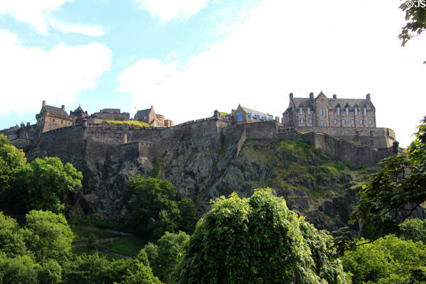 Edinburgh Castle seen from New Town. Edinburgh, Scotland.