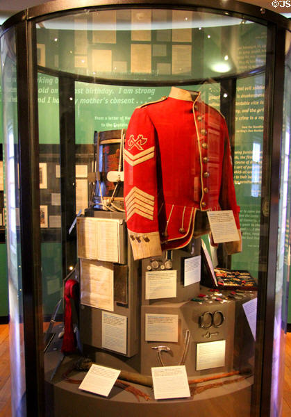 Highland doublet & artifacts at National War Museum of Scotland. Edinburgh, Scotland.